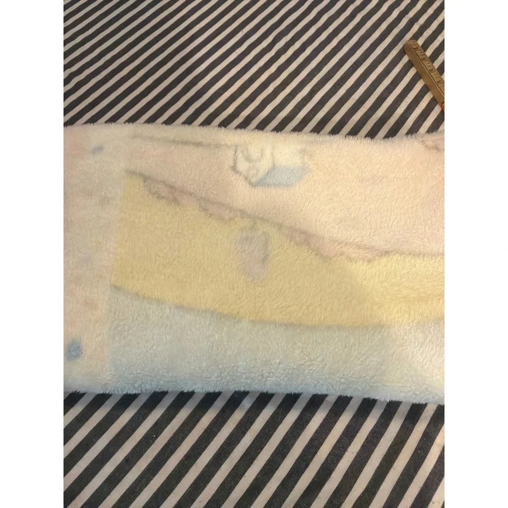 Vintage Rasilan Spain Plush Baby Blanket Pastel Country Landscape 110x140cm 2007